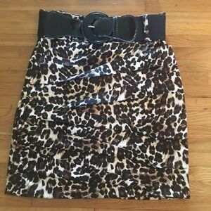 Kenpo Girl Leopard Skirt Ruffle Front Size M (8-10)